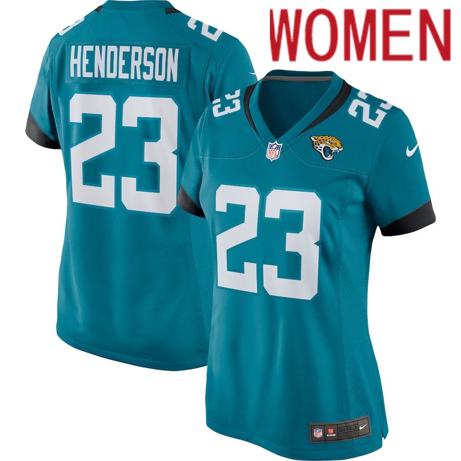 Women Jacksonville Jaguars 23 CJ Henderson Nike Green Player Game Team NFL Jersey